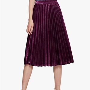 Pink/Purple Metallic Pleated Skirt